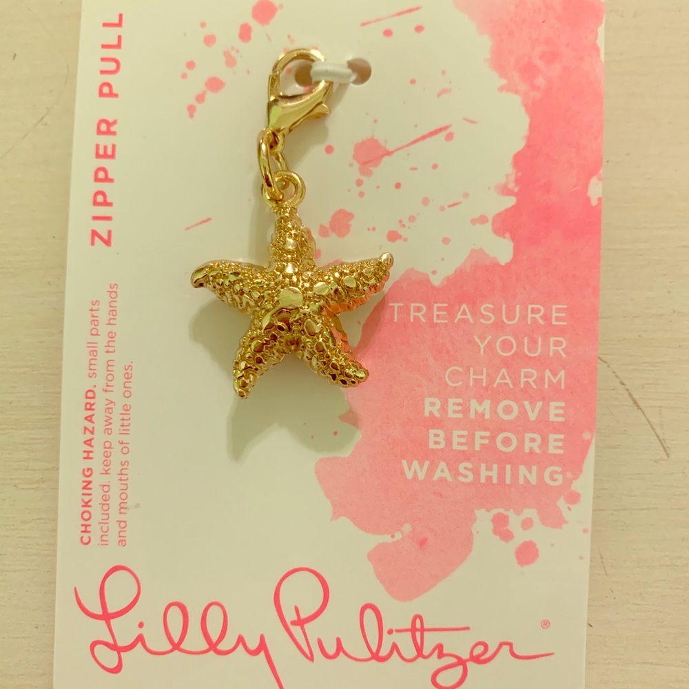 NWT gold starfish zipper pull